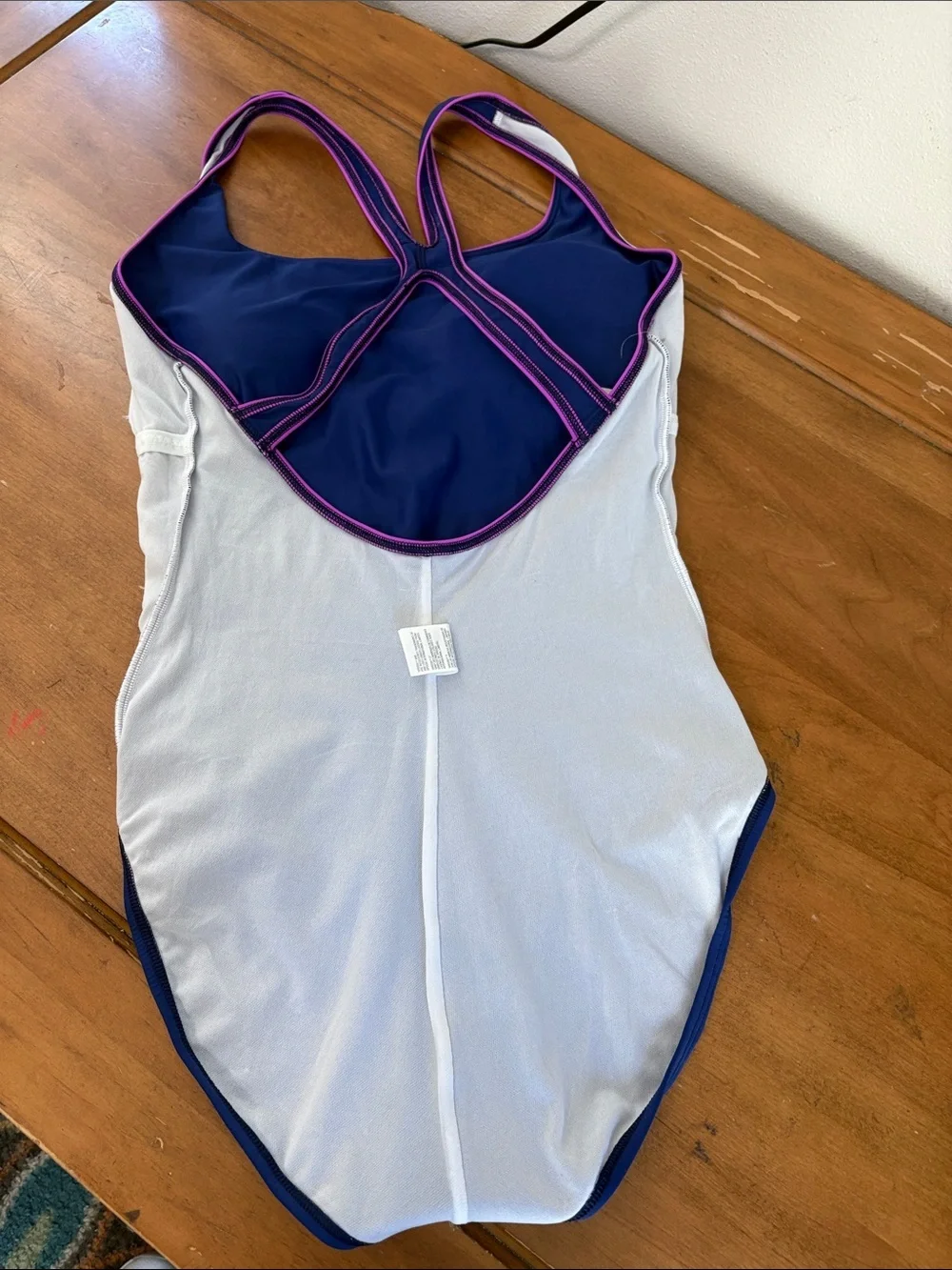 Speedo NWT Blue One-Piece Swimsuit with Pink Trim Size 18